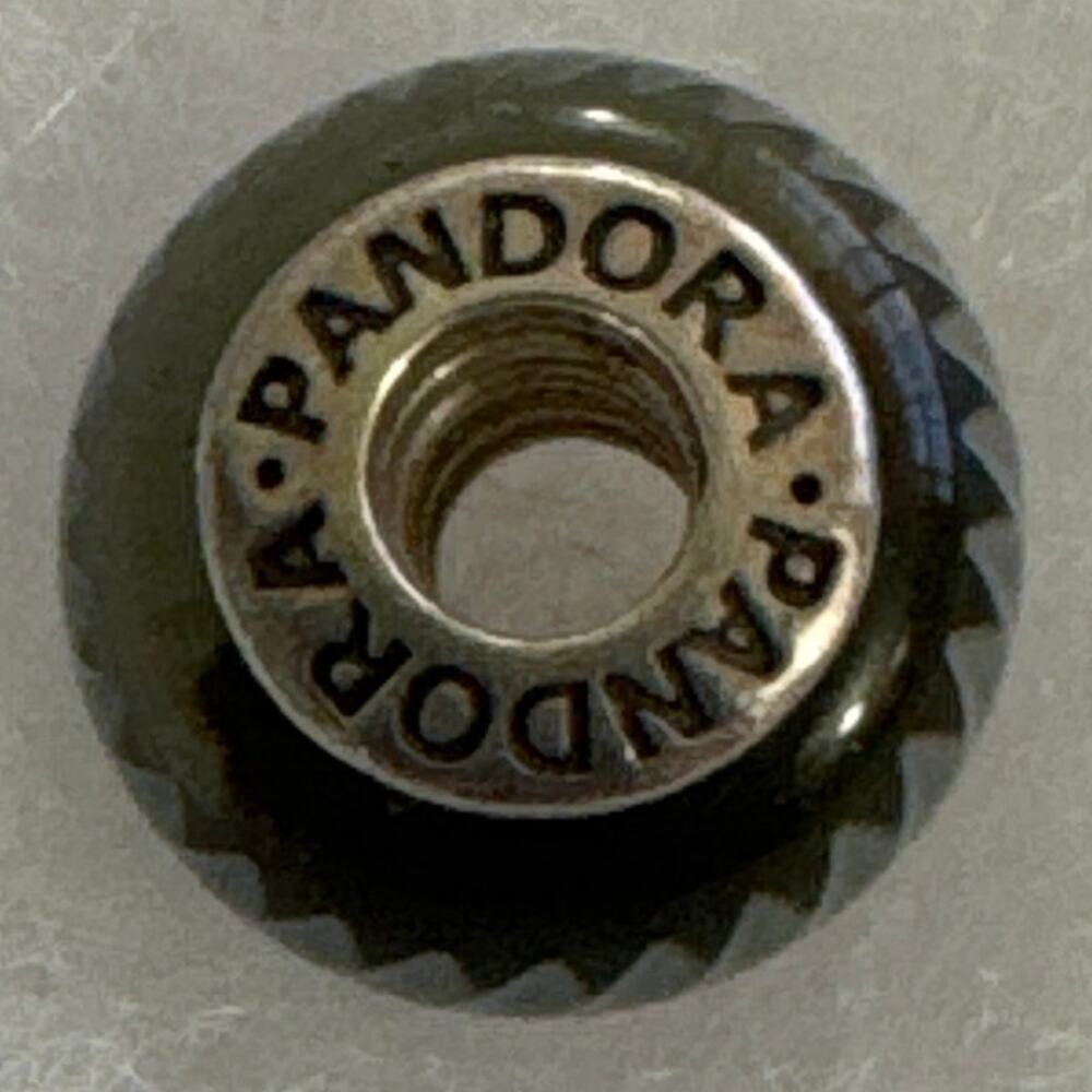 Pandora Sterling Silver Black Zig Zag Charm Bead # 790601 Discontinued - Picture 3 of 3